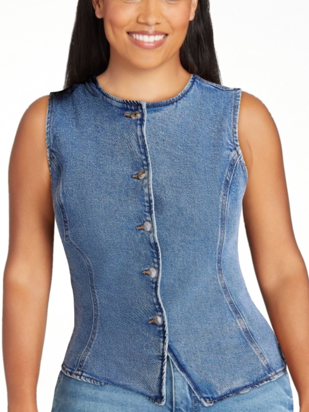 💚sofia by sofia vergara Sleeveless Denim Top
